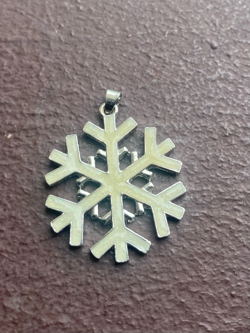 White Fire Imitation Opal Snowflake Charm / Pendant DIY Jewelry Making